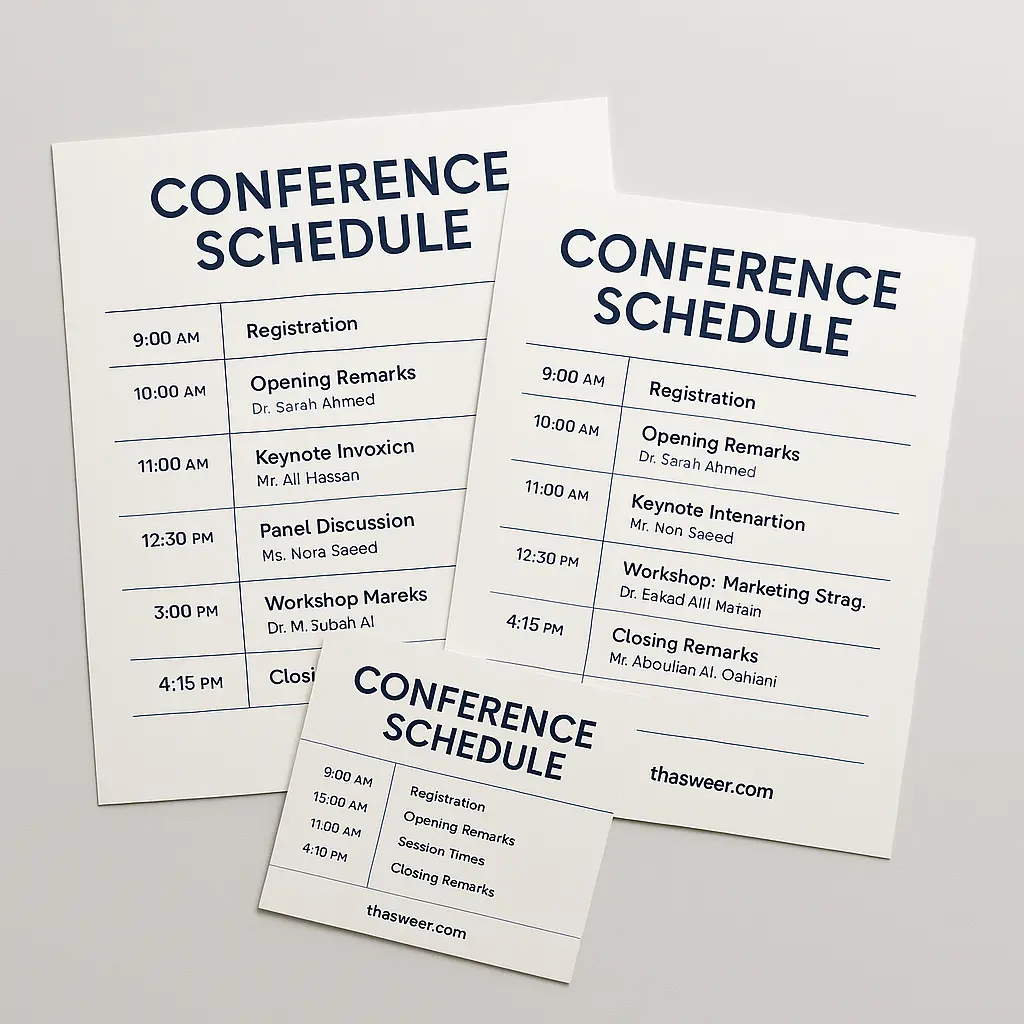 Conference Schedule Posters